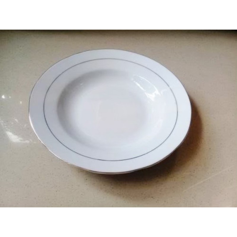 Piring Makan Sango Polos Lis Emas 9 inch khusus area Meraue Papua