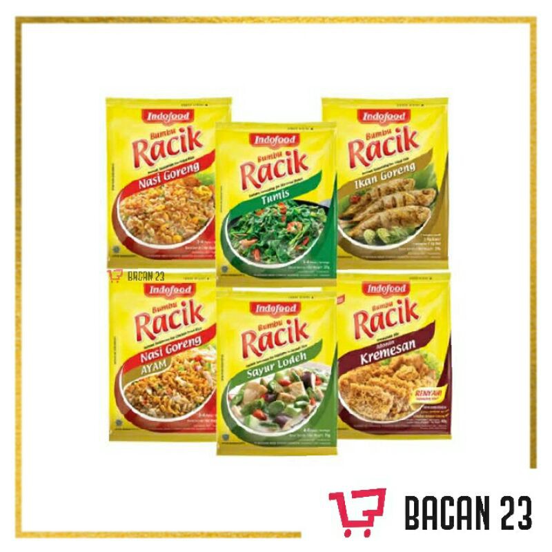 Bumbu Racik Indofood (20gr) - (Nasi Goreng-Tumis-Ikan Goreng-Nasgor Ayam-Sayur Lodeh dll) / Bacan 23