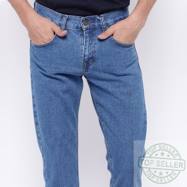 (Celana Murah) Edwin Celana Jeans Roma 02 Slim Fit Pria Panjang warna medium blue - Biru, 27 |DXT