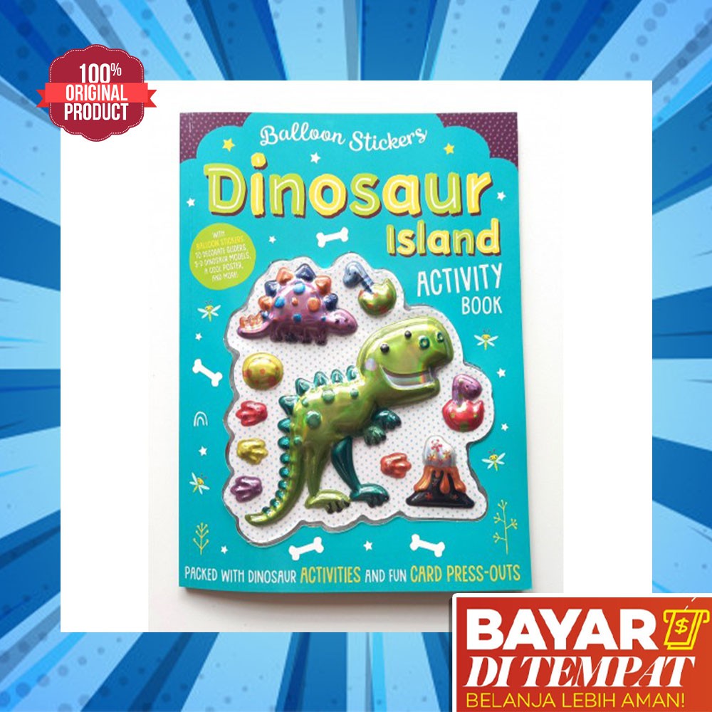 Buku Anak Import - Activity Book - Balloon Stickers Dinosaur Island Activity Book