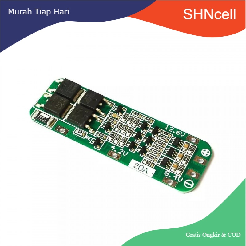 BMS 3S 12V 20A Papan Modul PCB Pelindung Charger Baterai Lithium 18650