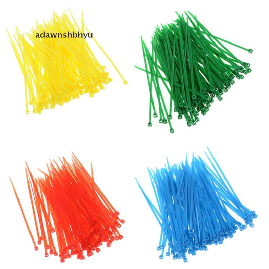 Adawnshbhyu 100pcs 3x100mm Nylon Plastik Warna-Warni Kabel Kawat Organiser Zip Tie Cord Strap