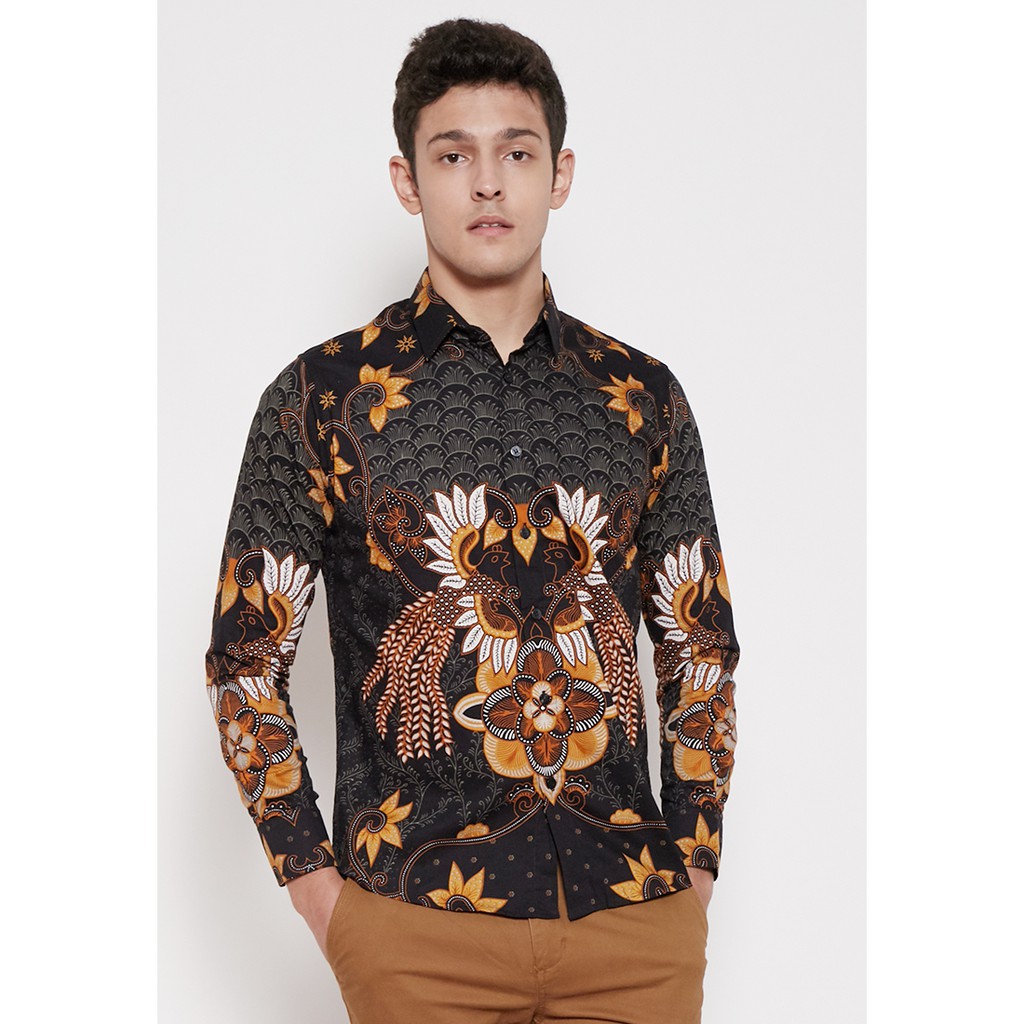 M231 Kemeja Pria Batik Katun Lengan Panjang Warna Hitam M231 Kemeja Pria Batik Katun Lengan Panjang Warna Hitam