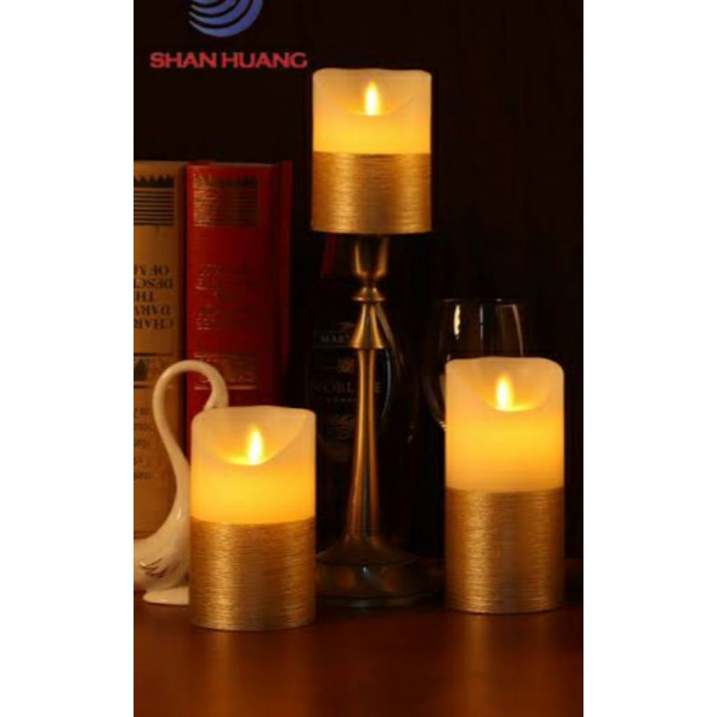 Lilin Dekorasi Bahan Wax / Lilin LED / Candle / Lilin Gold