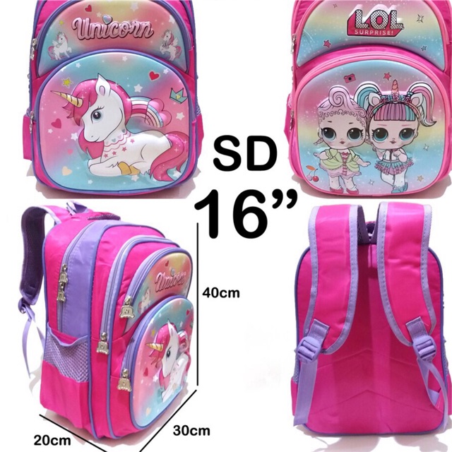 Ransel Anak Sekolah SD Emboss 6D Import