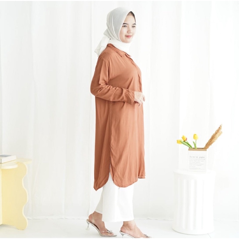 BEFAST - ZEC OOTD Pakaian Tunik ARNIE / Bitya Tunic / Atasan Lengan Panjang Wanita / Tunik Polos Formal / Fashion Wanita Muslimah / Terlaris / Tunik Kekiniaan Remaja / Tunik Best Seller