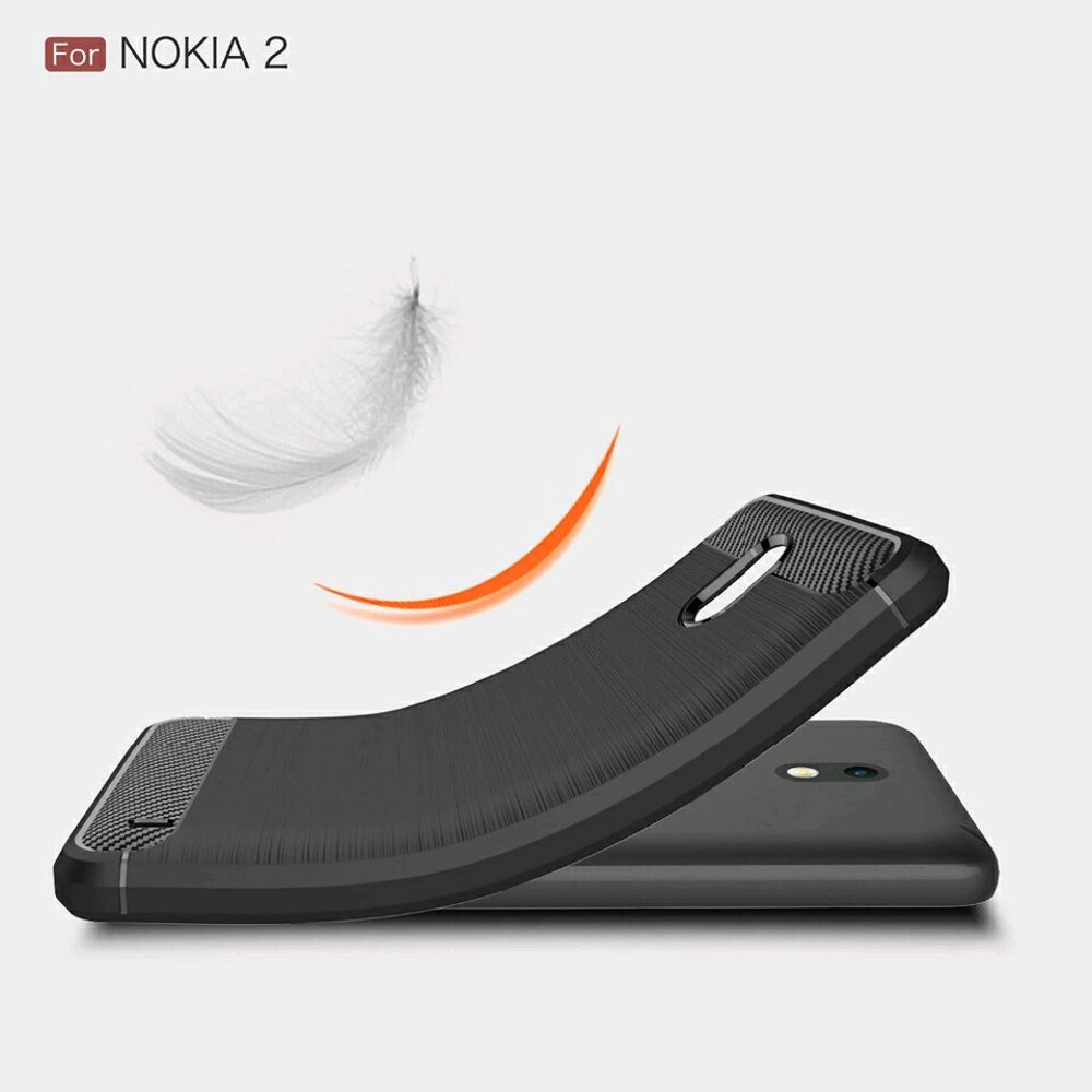 CASE  CARBON NOKIA 2 FREE TEMPERED GLASS CLEAR NOKIA 2