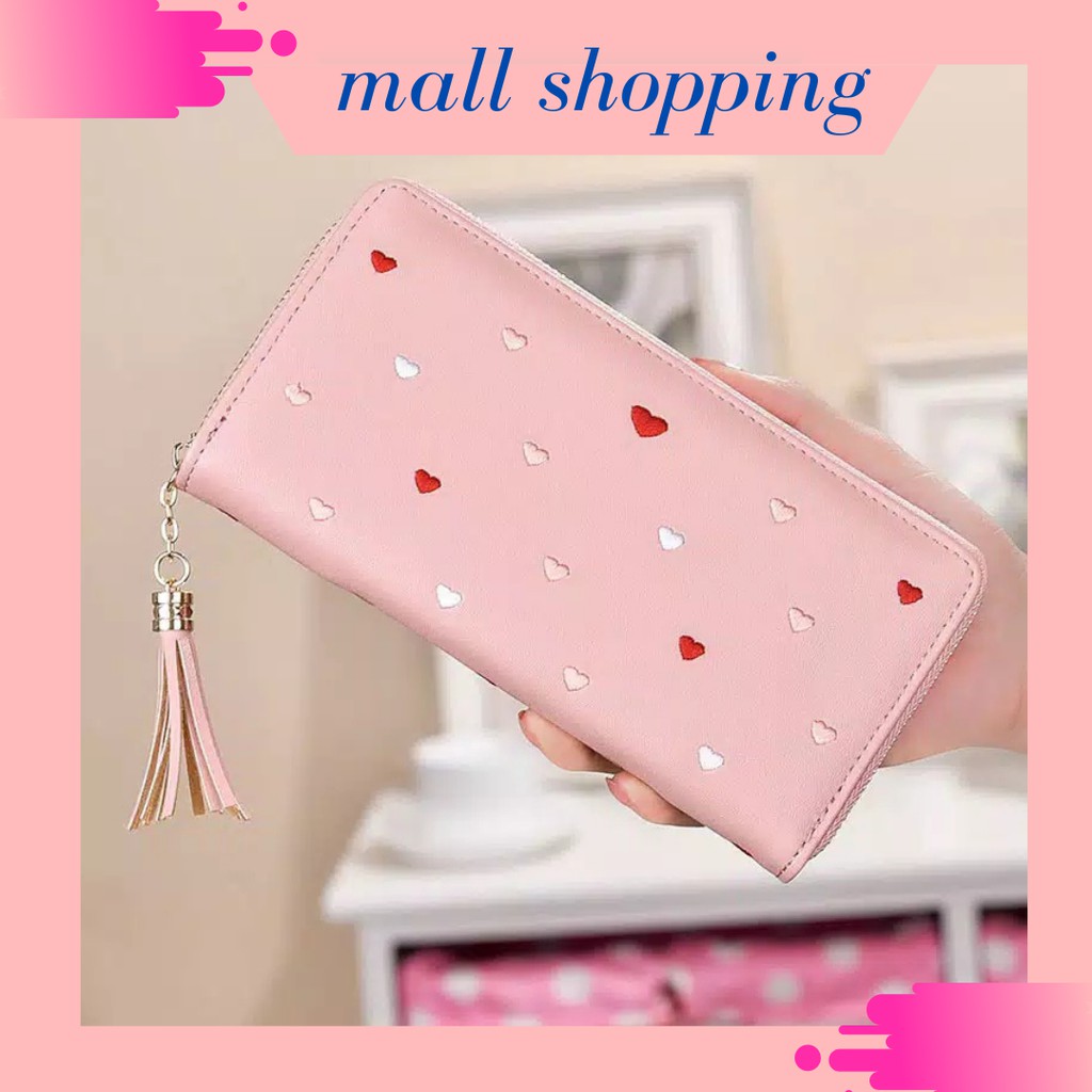 (COD) Dompet Wanita Dompet Panjang Wanita Dompet Kartu Koin Mall Shopping