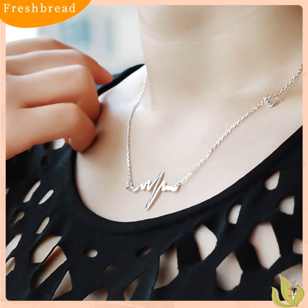 【Fresh】❀Women Fashion ECG Love Heart Pendant Necklace Charm Clavicle Chain Jewelry Gift