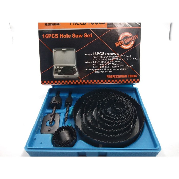 Mata Bor Kayu Bulat 16 Pcs - Hole Saw Set