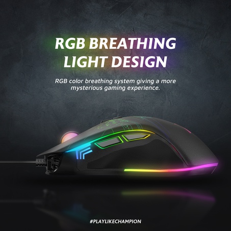 Mouse Gaming RGB JETE MSX2 - Garansi 2 Tahun