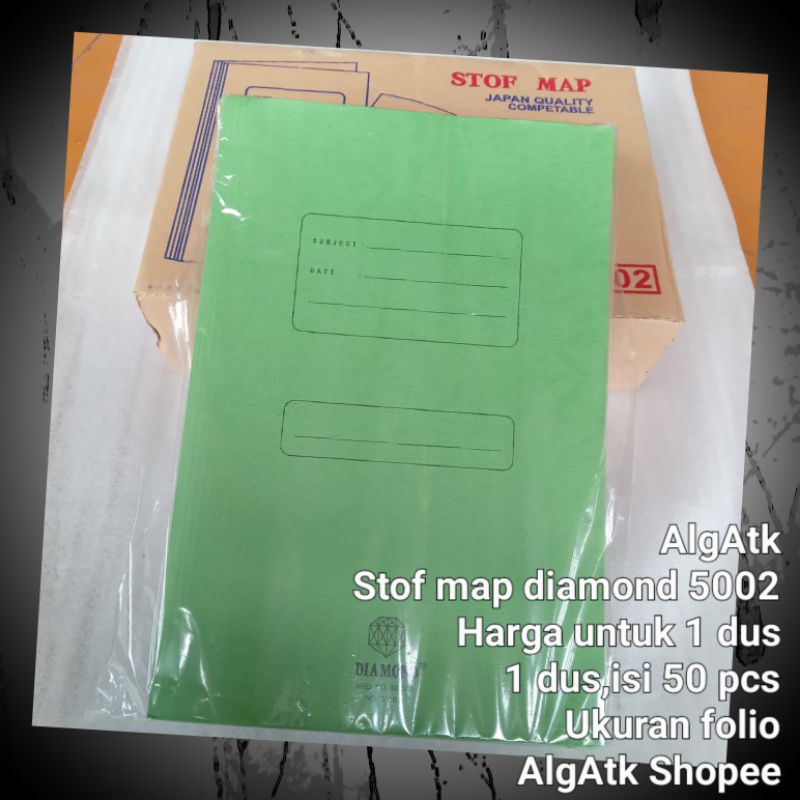 Jual Stof Map Folio Diamond 5002 Isi 50 Pcs Hijau Tua Shopee Indonesia