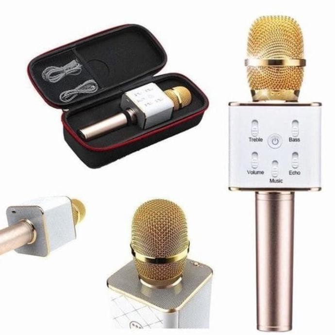 Mic Bluetooth Wireless Smic Tanpa Kabel Mic Smule Speaker +Box Sleting