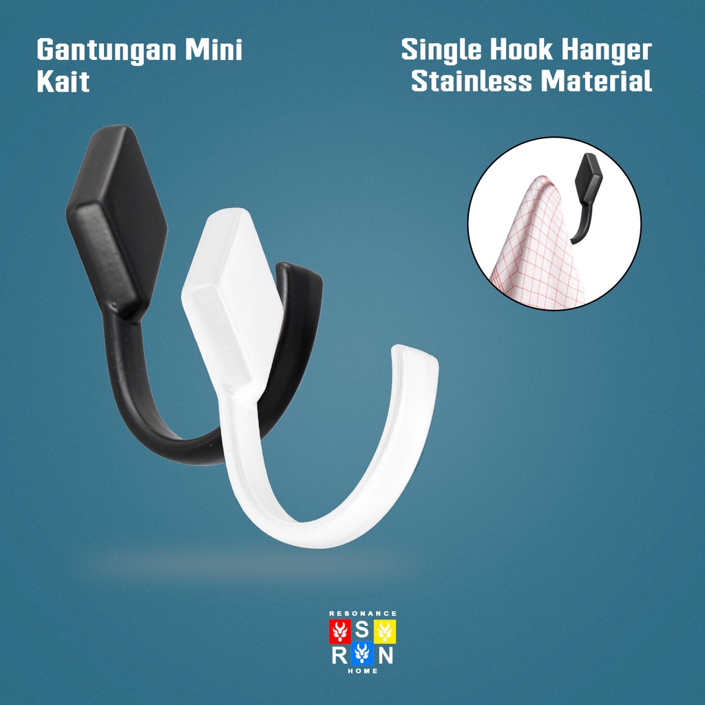 Gantungan Baju Mini Kait Skrup Belakang / Single Hook Resonance Home