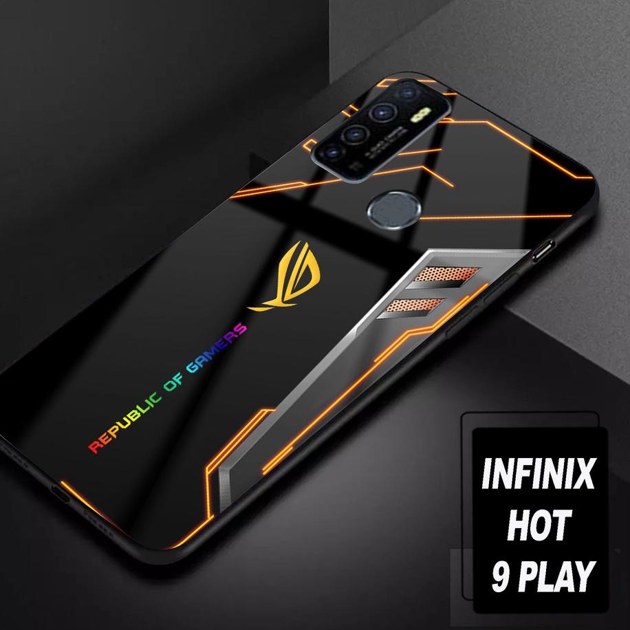 Barang keren--SRC Case Hardcase Infinix Hot 9 Play motif Cute ROG Sport Gamers 2D Terbaru Casing Sil