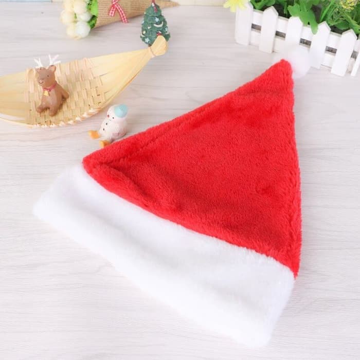 XHBT Topi Natal Dewasa Anak Bulu Tebal Sinterklas Santa Claus