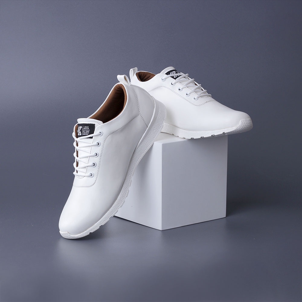 Kuzatura Sepatu Oxford Pria Putih Sneakers Formal Casual Pantofel Keren Kekinian Original 100% 047