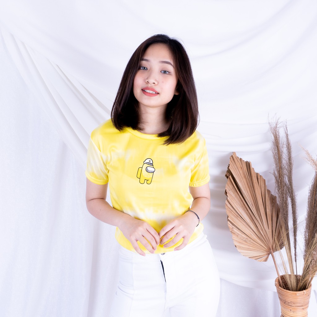 SALE!!! Tie dye T-shirt Among Us  | Atasan KAOS TIE DYE- T-shirt- among us tie dye-KUNING
