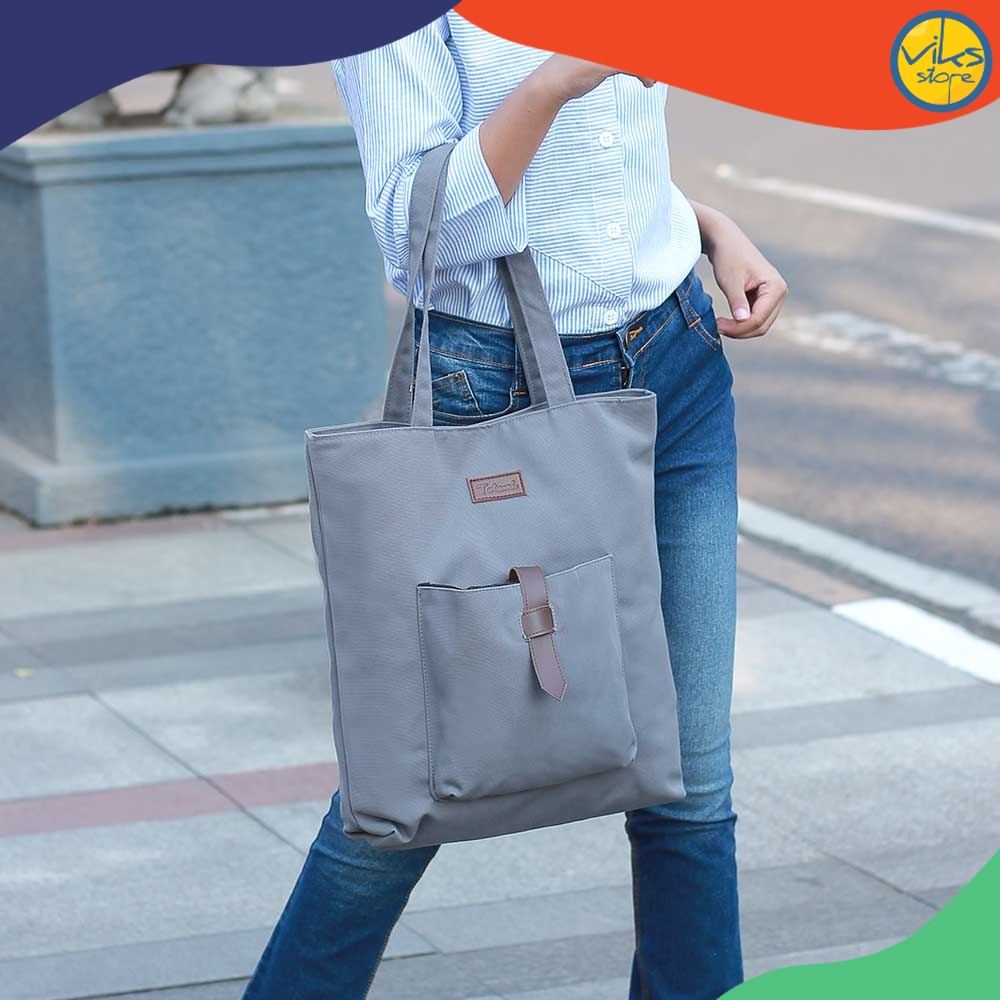 Tas Wanita Totebag Totemi Premium Simple Bahan Kanvas TotBag Tote Bag