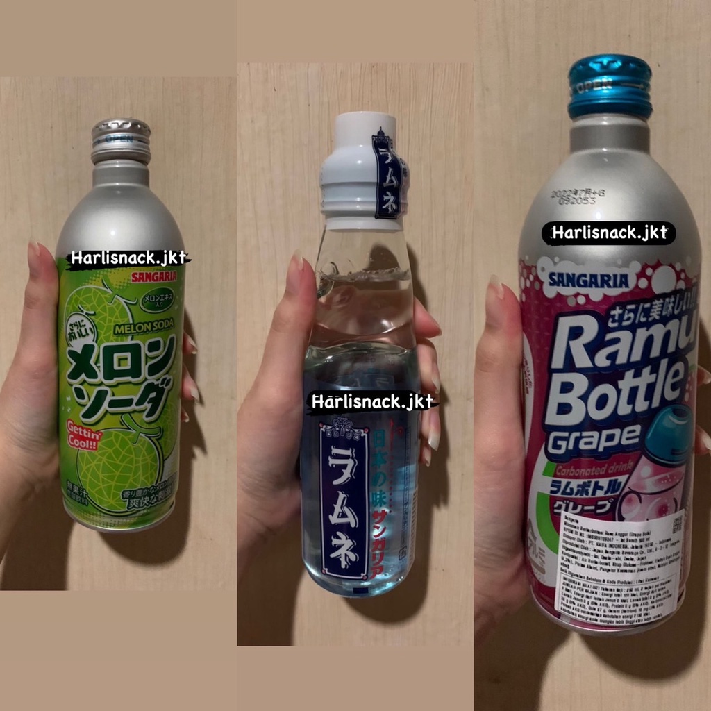 

SANGARIA RAMUNE CARBONATED DRINK / GRAPE / MELON SODA JEPANG