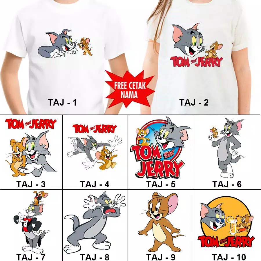 Kaos Tom and Jerry Anak Dewasa Custom Couple FREE NAMA