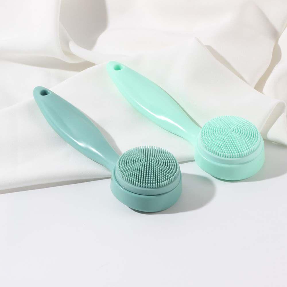 Augustina Sikat Pembersih Wajah Silikon Portable Hand Held Gagang Panjang Penghilang Komedo Alat Perawatan Kulit Deep Cleaning Face Massagersging