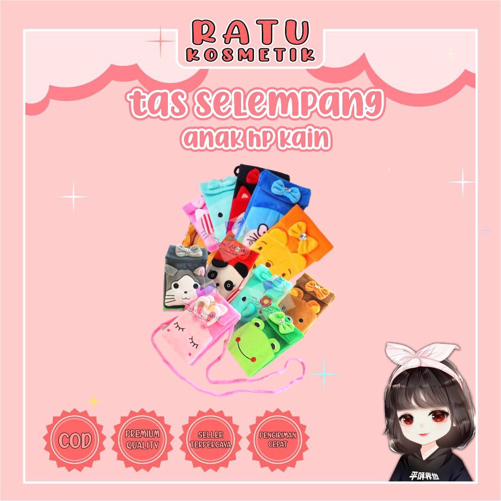 ❤ RATU ❤ Tas Anak Kain | Tas HP Selempang Karakter