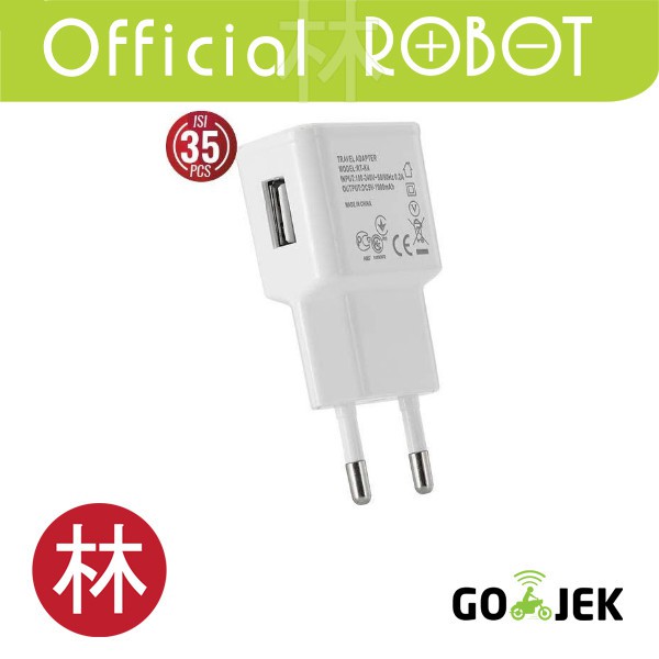 Robot RT-K4 Single USB Charger White