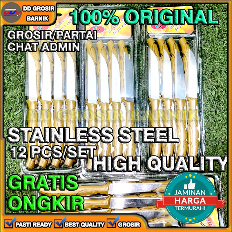 [DGB] PISAU BUAH STAINLESS STEEL 1 LUSIN 12 SET PCS 12PCS 12SET KUALITAS TERBAIK TAHAN KARAT