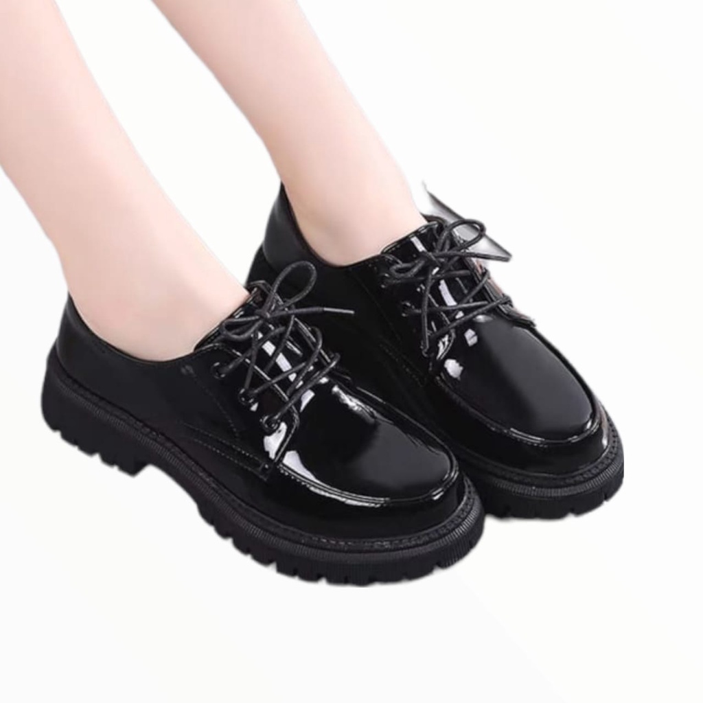 Sepatu Sekolah Remaja / Dewasa ''FMS'' Sepatu Loafer Docmart Premium Glosy Dof BTS 029