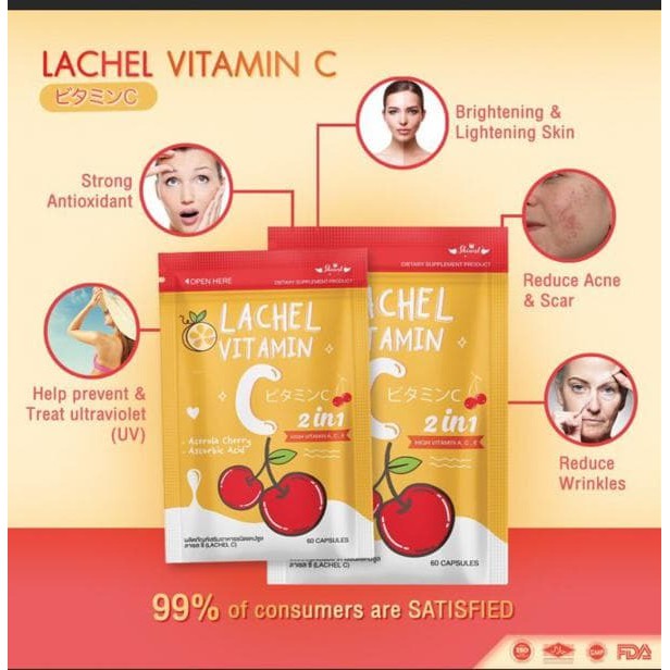 LACHEL VITAMIN C BY SKINEST THAILAND 100% ORI / SUPPLEMENT UNTUK KULIT by AILIN