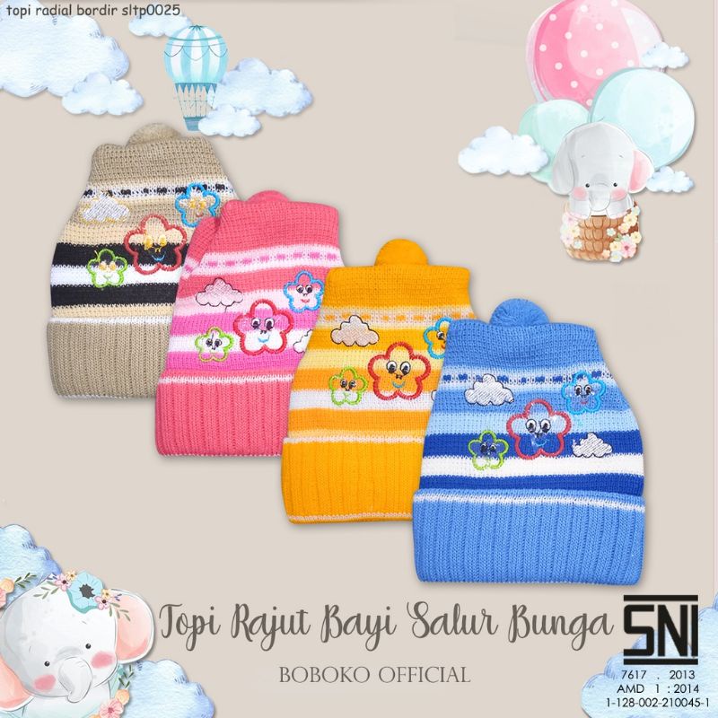 BOBOKO TOPI KUPLUK RAJUT MOTIF STAR