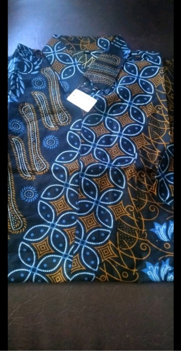 Promo Batik Couple Keluarga Sarimbit Sania Ruffle Batik Ori Ndoro Jowi Motif Seno Biru