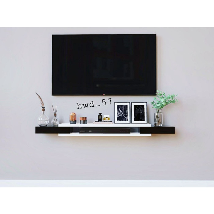 Pinaplepan Rak Dinding Ambalan Minimalis Susun Kayu Buku Kotak Rak Tv Dvd Gantung - Kombi H2