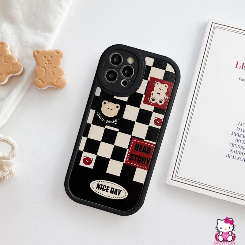 Case Motif Kartun Beruang Tersenyum Untuk OPPO A95 A96 A12 A16 A5 A9 2020 A3S A15 A7 A5S A3S A16K A16E A11K A54 A31 A74 Reno 5 6 7Z A16K A162 A53 A6 A11K A53 A15