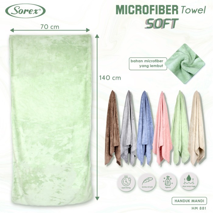 Sorex Handuk Mandi Dewasa Microfiber Towel Soft Lembut Daya Serap Tinggi HM 881