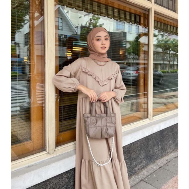 Plain Homedress Khaki XXL by Vanilla Hijab Official