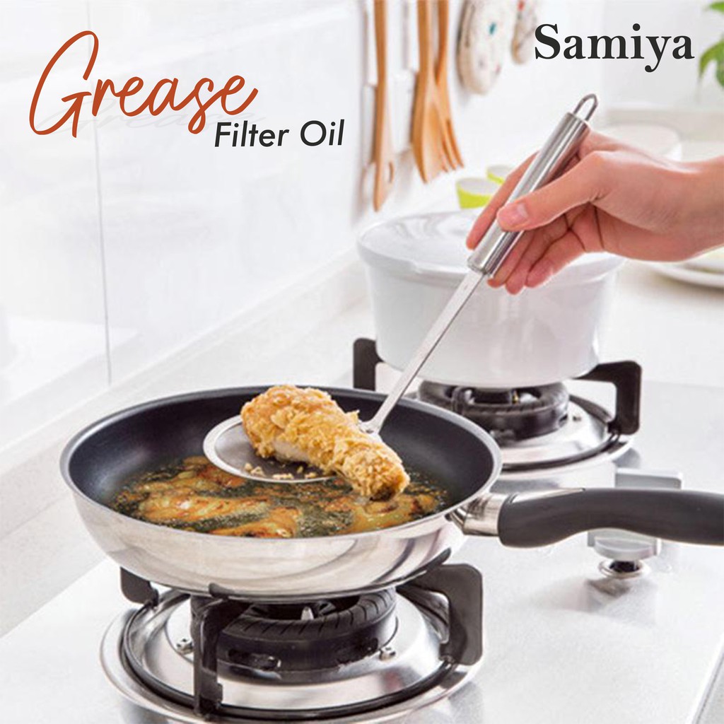 grease filter oil / saringan serokan minyak stainless / hot pot soup oil floating foam spoon