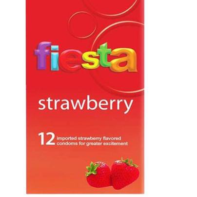 ✅ NEW ϗþƦ Fiesta Kondom Strawberry - 12 Pcs - Kondom Rasa Strawberry - Kondom Bergerigi 