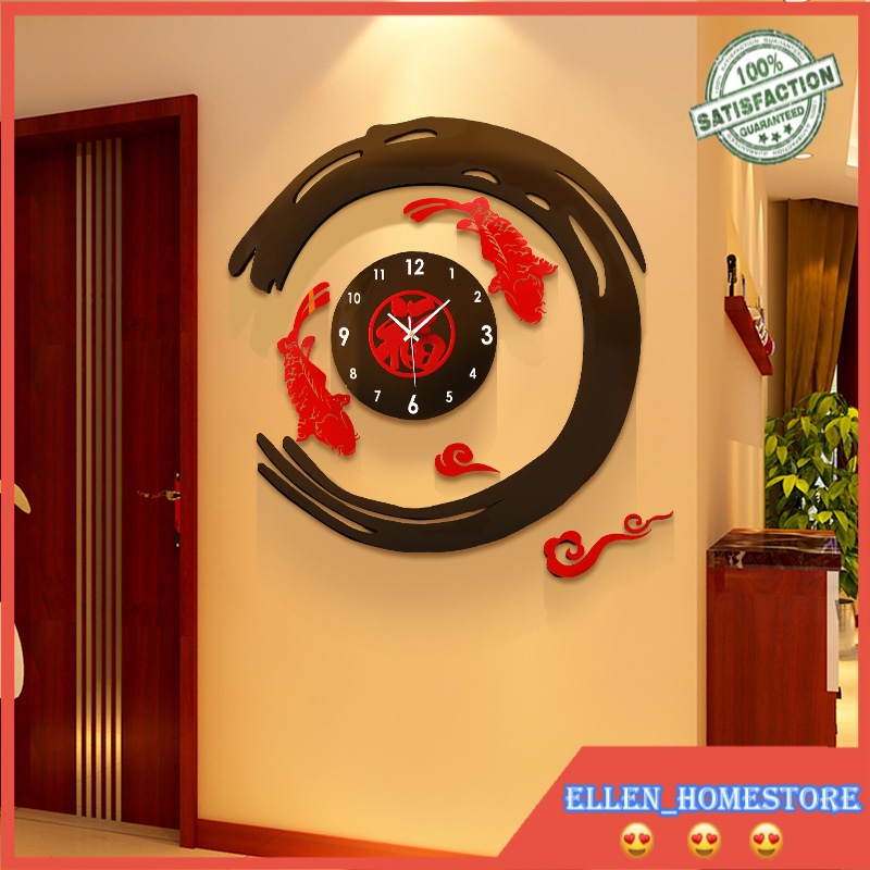 Jual Jam Dinding Minimalis Dekorasi Dinding Chinese Clock Modern Living