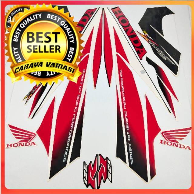 striping honda supra x 125 r 2006 merah putih list body standar