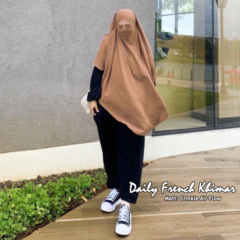 HIJAB JILBAB FRENCH KHIMAR SYARI CRINKLE AIR FLOW