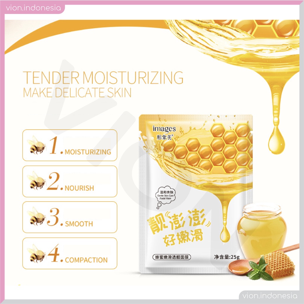 IMAGES Hydrating Mask Aloe Vera Blueberry Honey Facial Sheet Mask Masker Wajah IM002