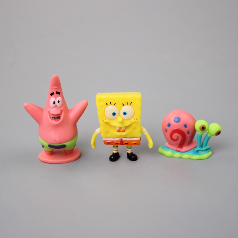 6pcs / 8Pcs / Set Mainan Action Figure Anime Sponge Bobs Bobs Cumi-Cumi Bahan PVC Untuk Dekorasi / Hadiah Anak