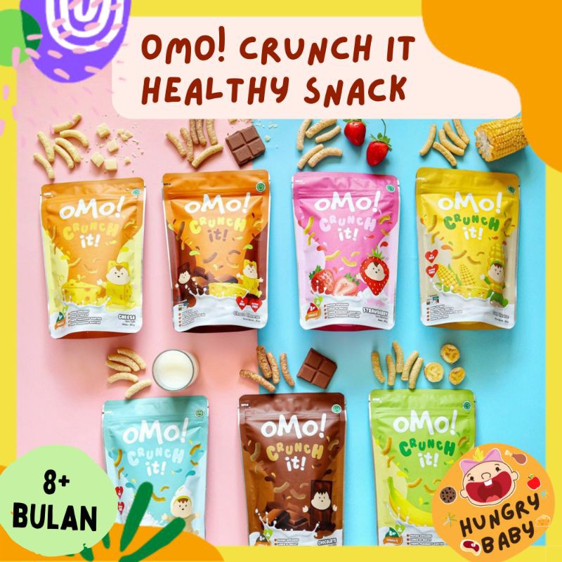 OMO Crunch It 25 gram / OMO! Healthy Snack 25 g / Omo ! Snack Cemilan Sehat Bayi 8 bulan+