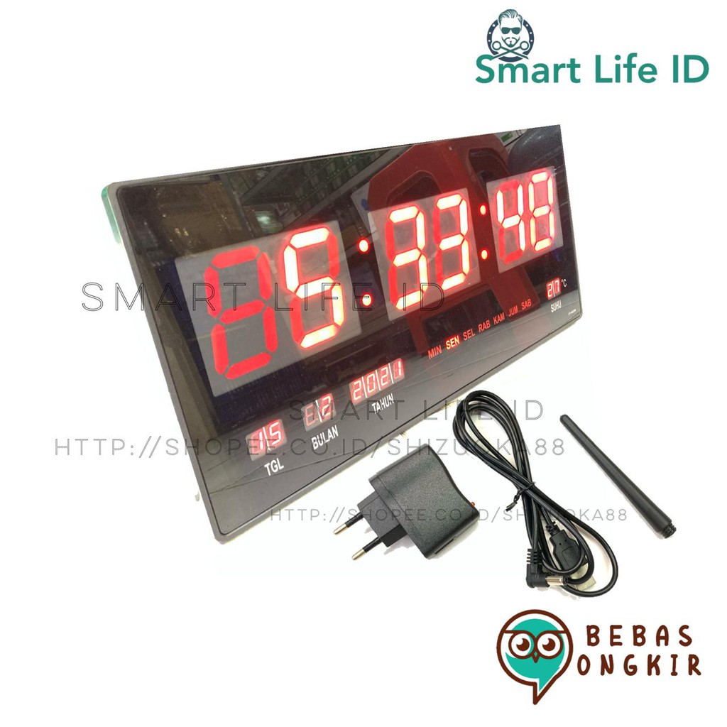 Jam Dinding LED Digital Clock Jam Meja Dekorasi Hiasan Dinding Rumah XY 4622 Merah