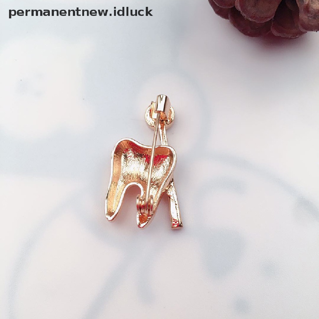 Bros Pin Desain Cermin Warna Emas Untuk Dokter