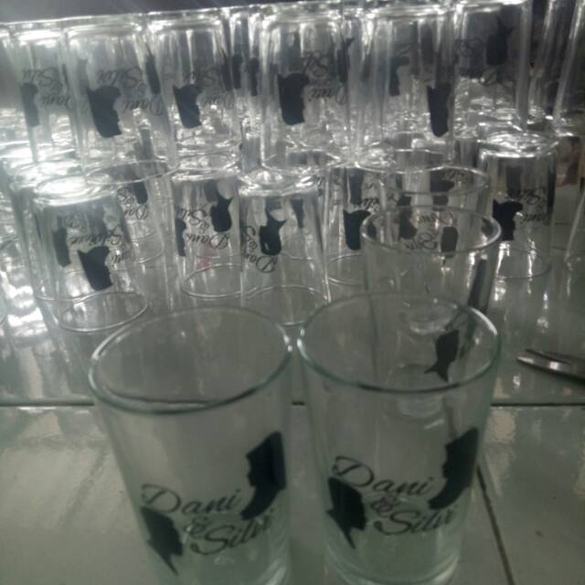 souvenir gelas bening