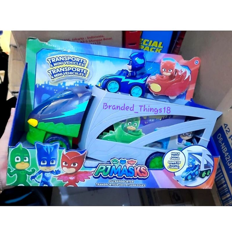 PjMasks PJ Transporter Cat Car Boy Just Play Car Container Big Car Ship Fit 4 Mini Car Original Just