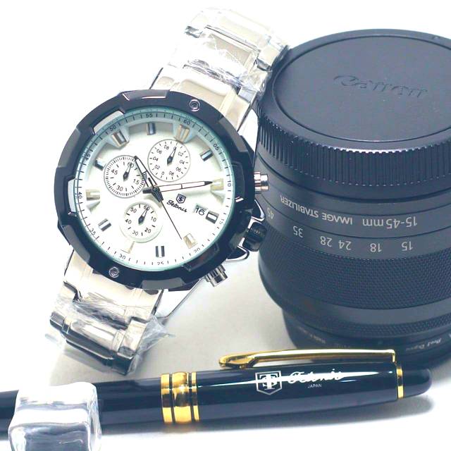 JAM TANGAN PRIA/JAM TANGAN TETONIS ORIGINAL RANTAI SiLVER Rantai tetonis original FREE BOLPEIN